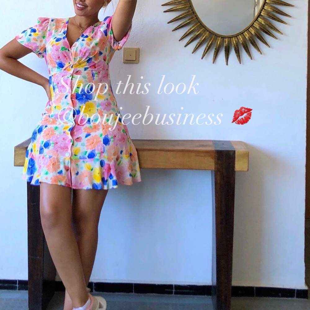 ZARA Floral Printed Mini Dress BNWT - Picture 4 of 7